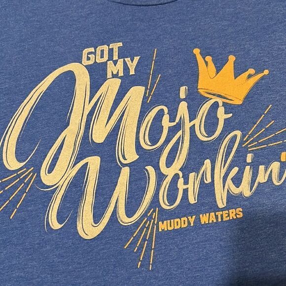 Muddy Waters men’s size XL “Got my mojo workin” blue SS concert T-shirt EUC - Picture 3 of 7